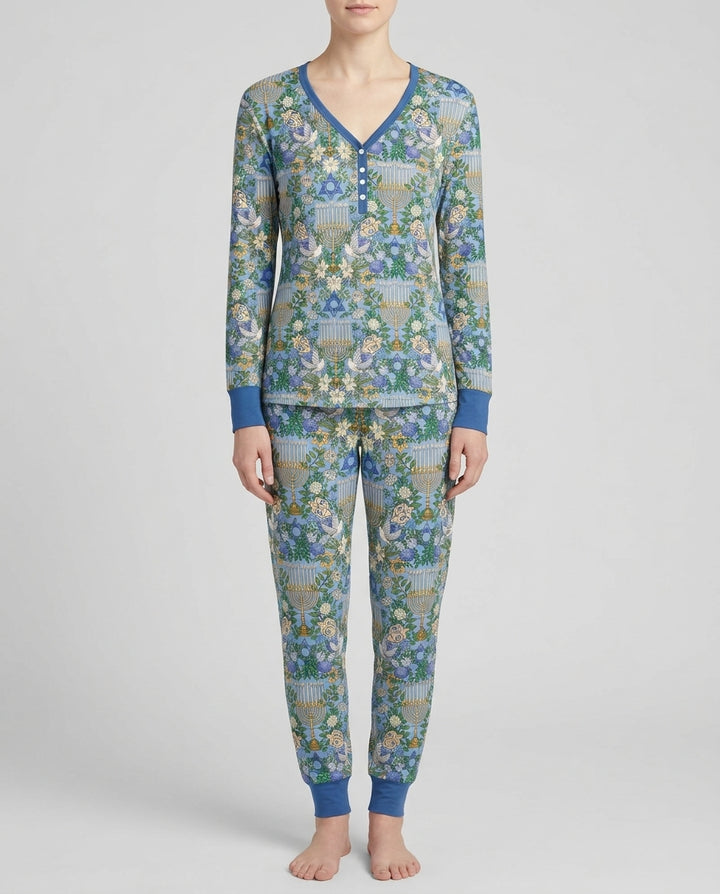 Hanukkah the Festival of Lights Mommy & Me Matching Bamboo Women Pajama Set