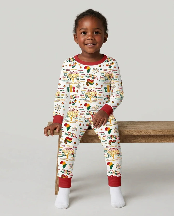 Happy Juneteenth Bamboo Two Piece Long Sleeve Pajama Set