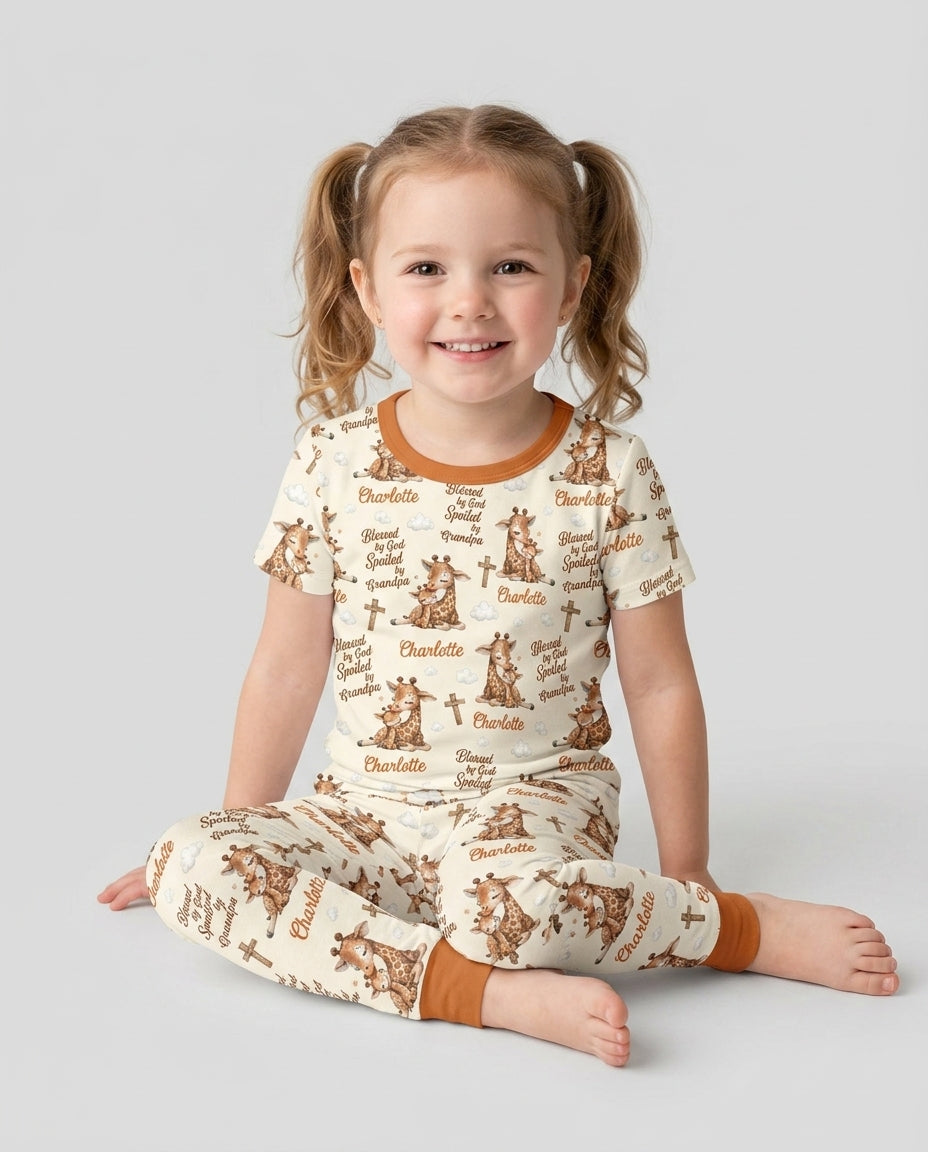 CUSTOM Template Bamboo Two Piece Short Sleeve Pyjamas Set