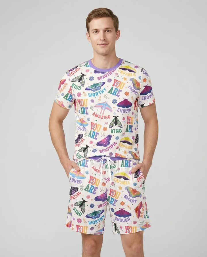 Proud Wings Family Matching Bamboo Men Short Sleeve Short Pajama Set