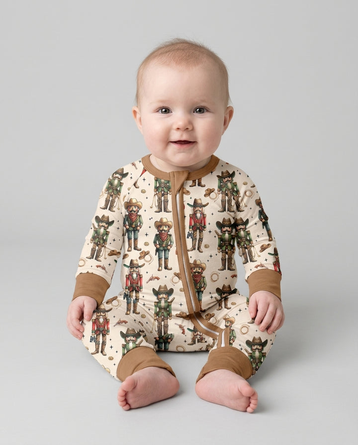 Western Christmas Cowboy Nutcracker Bamboo Convertible Zippy