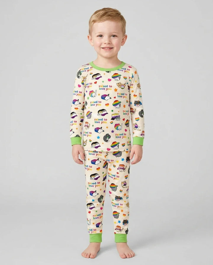 Rainbow Paws Family Matching Bamboo Two Piece Long Sleeve Pajama Set