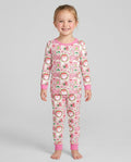 Fa La La Pink Christmas Bamboo Two Piece Long Sleeve Pajama Set