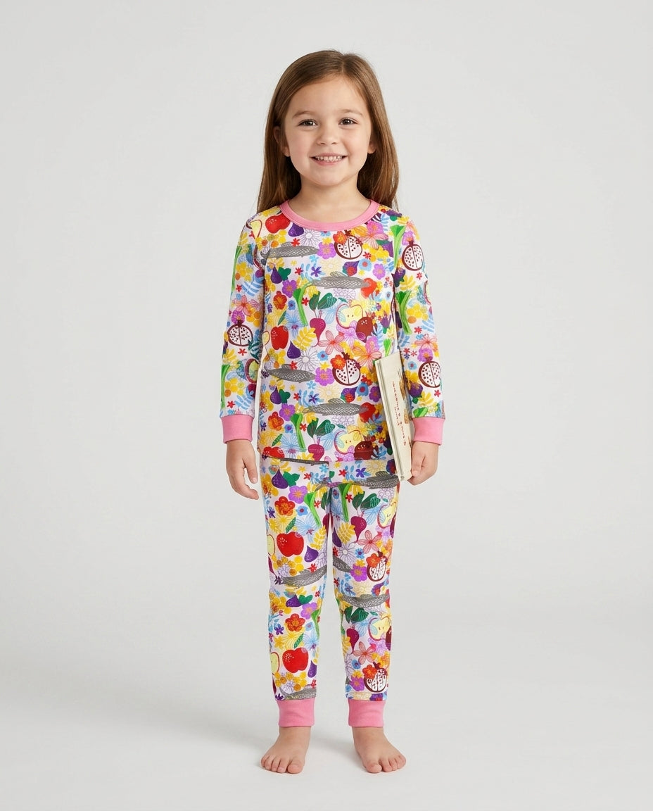 Happy Rosh Hashanah Bamboo Two Piece Long Sleeve Pajama Set