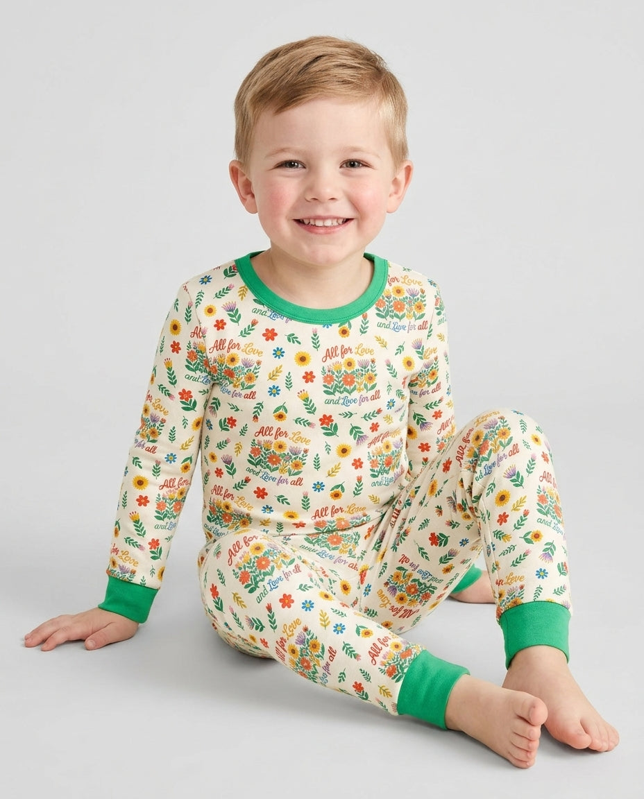 Love For All Family Matching Bamboo Two Piece Long Sleeve Pajama Set