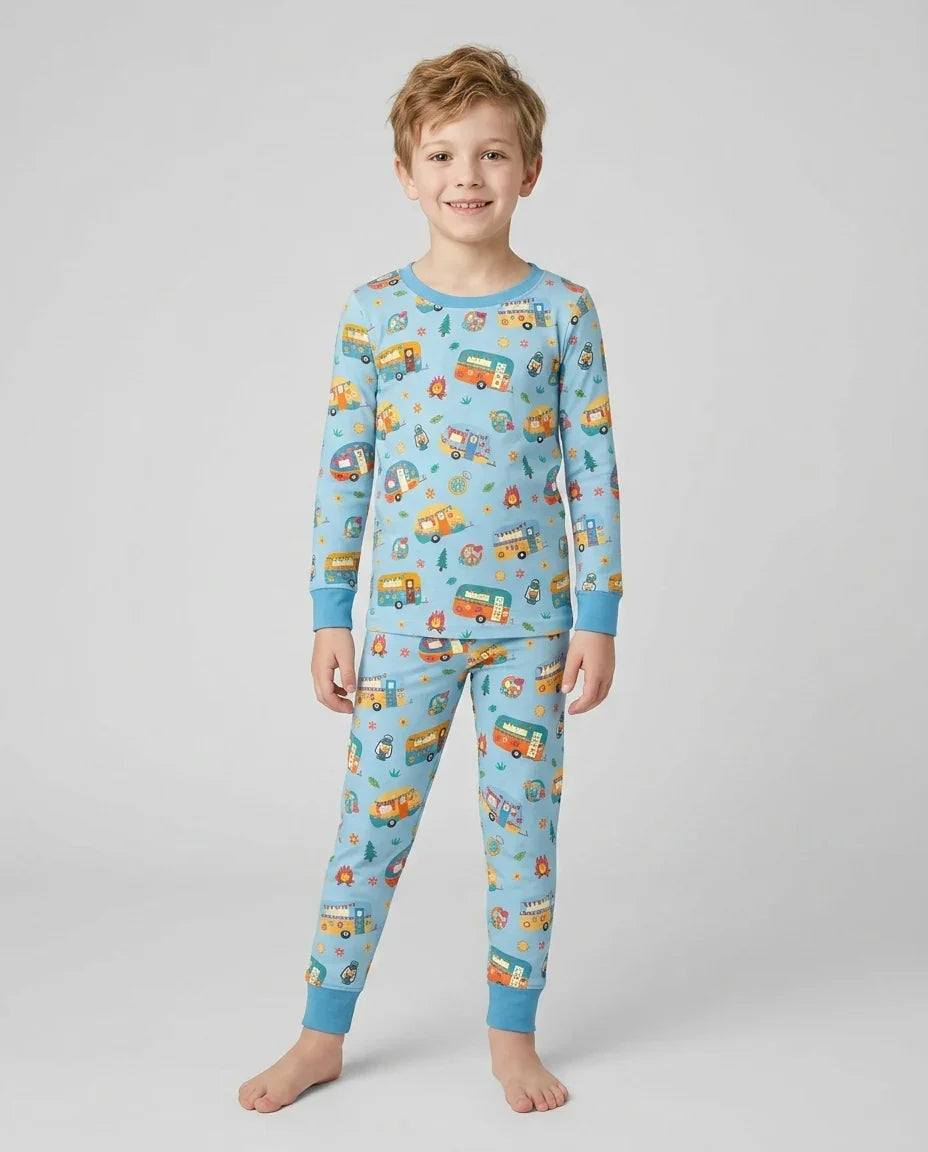 Happy Little Camper Bamboo Two Piece Long Sleeve Pajama Set