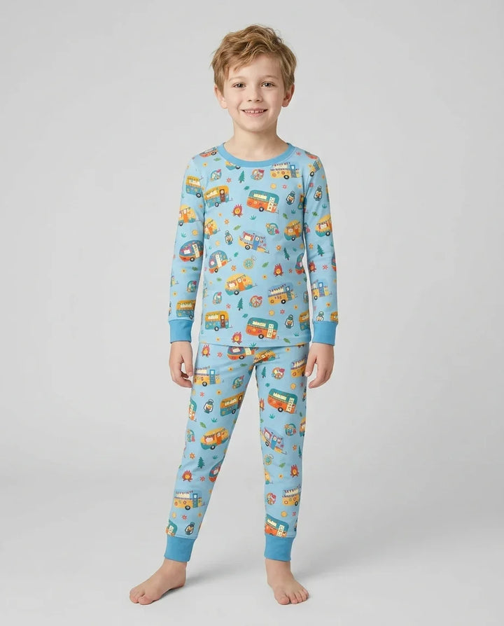 Happy Little Camper Bamboo Two Piece Long Sleeve Pajama Set
