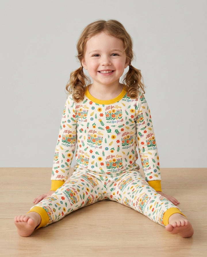 Love For All Family Matching Bamboo Two Piece Long Sleeve Pajama Set