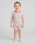 Funny Dachshund Pasta Pups Bamboo Two Piece Short Sleeve Shorts Pajama Set