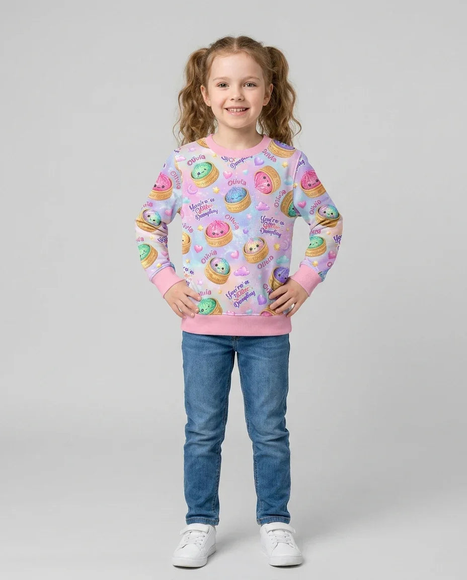 Custom Name You're A Glitter Dumpling Bamboo Crewneck Sweatshirt