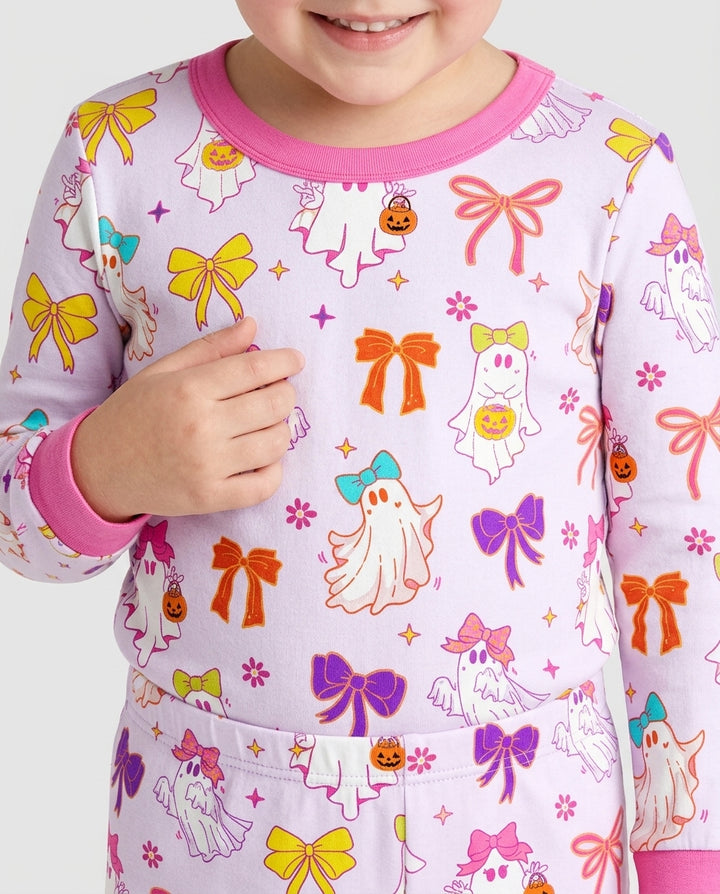 Coquette Ghost & Bow Bamboo Two Piece Long Sleeve Pajama Set