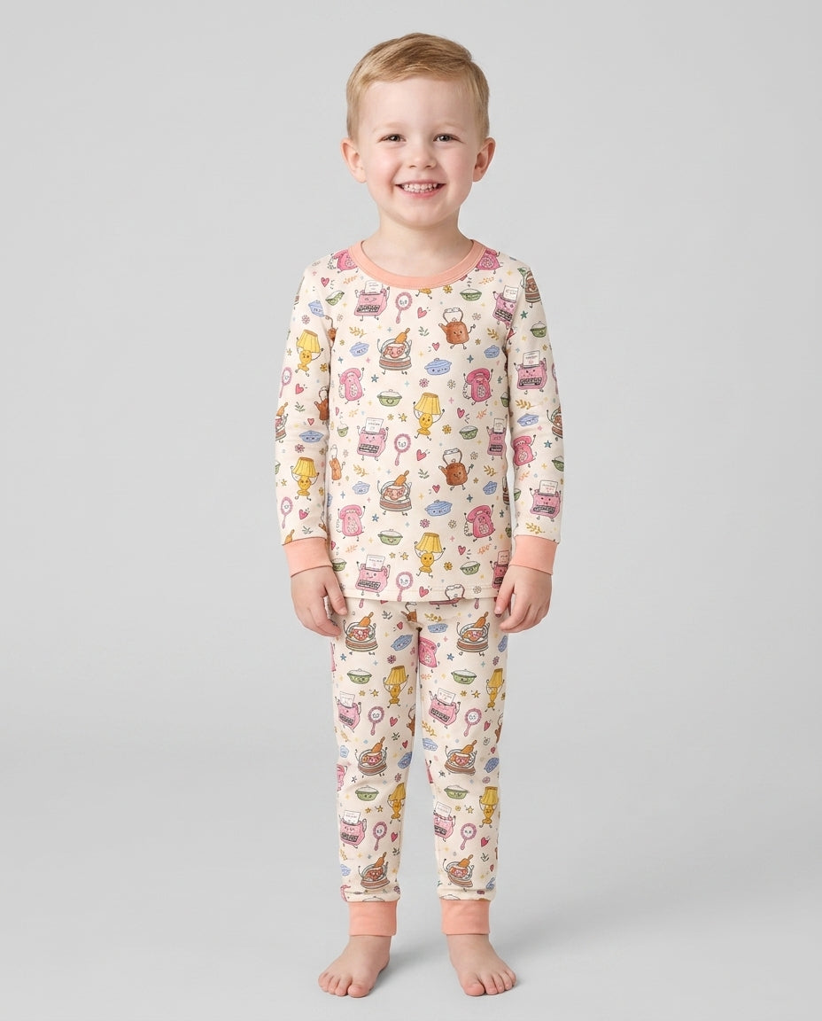 Template Bamboo Two Piece Long Sleeve Pyjamas Set
