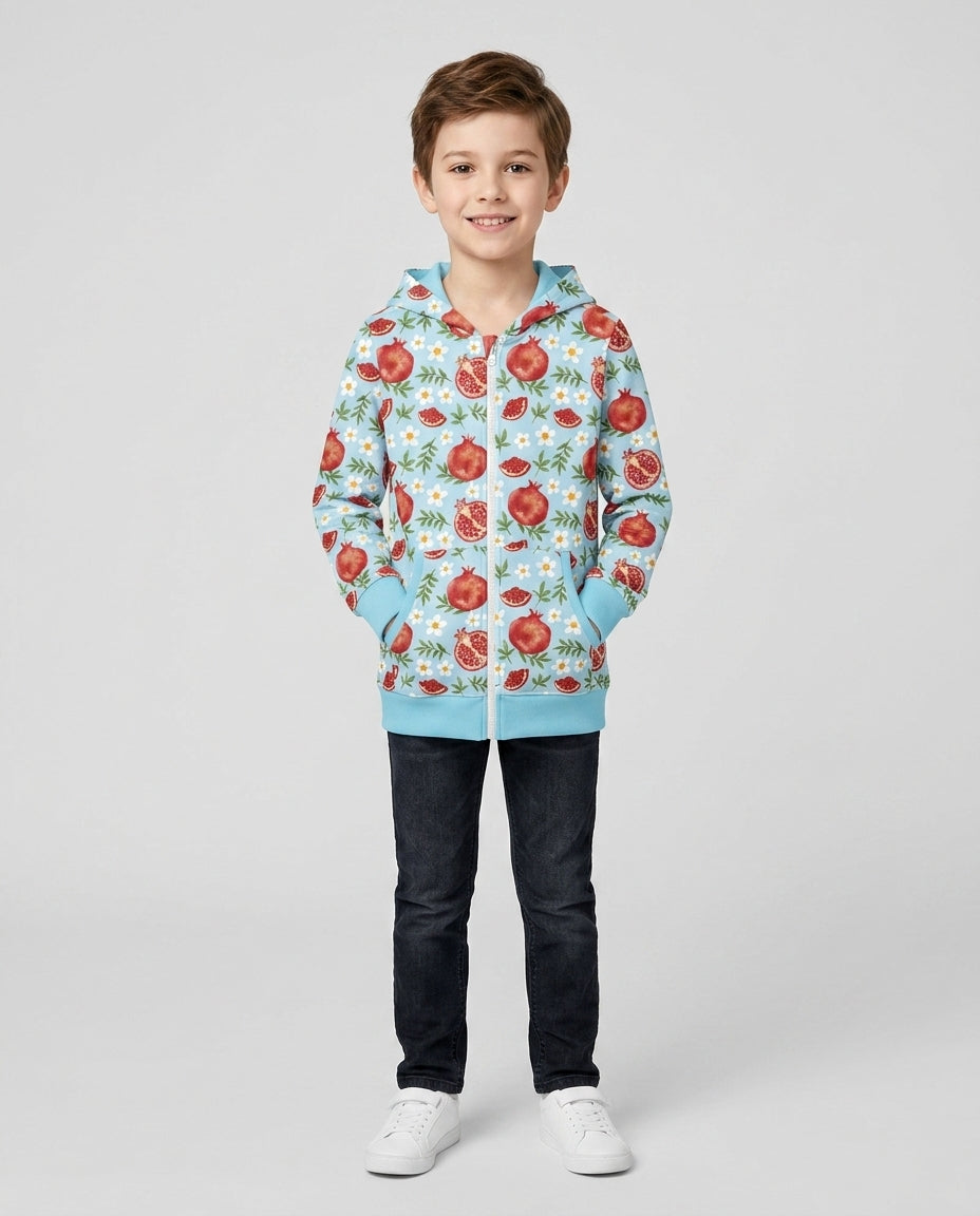 Pomegranate Garden Joy Family Matching Bamboo Zip Hoodie