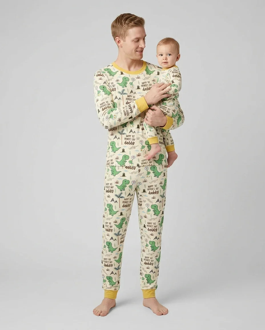 First Father's Day Daddysaurus Bamboo Men's Pajama Set