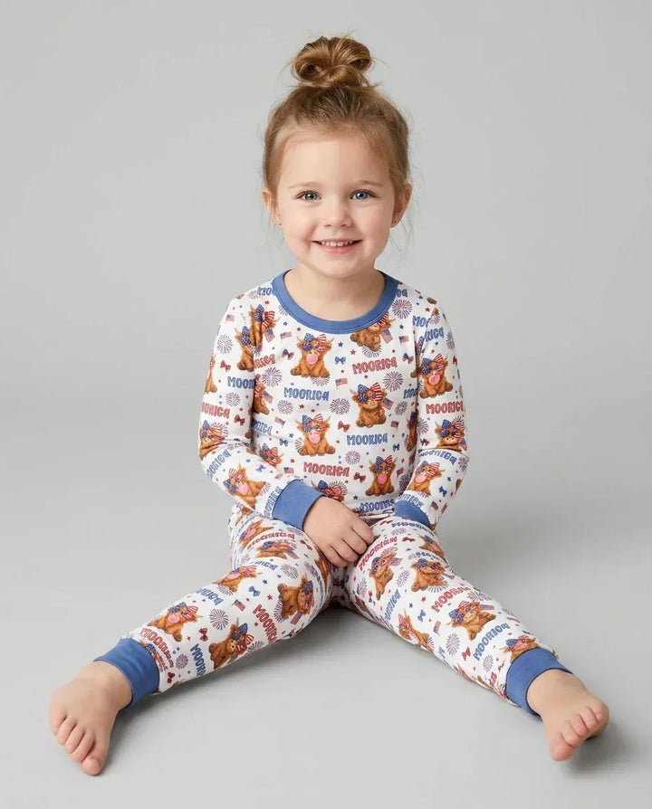 Moo-Rica Cowgirl Bamboo Two Piece Long Sleeve Pajama Set