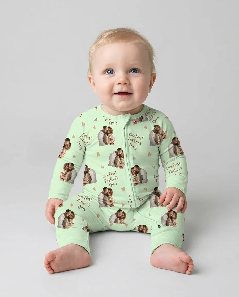 Custom Photo Our First as Parents Bamboo Convertible Zippy