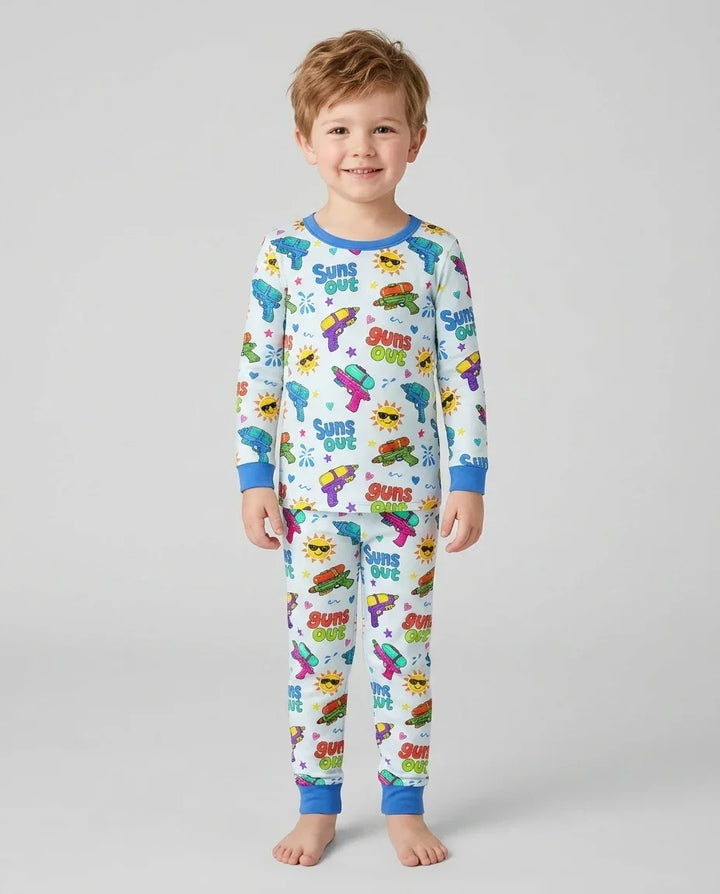 Sun Out Guns Out Bamboo Two Piece Long Sleeve Pajama Set