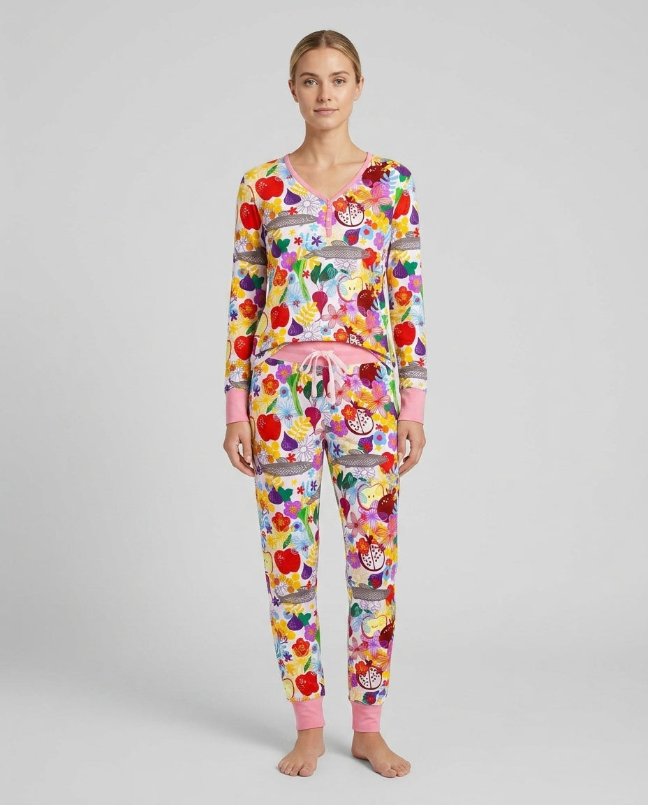 Happy Rosh Hashanah Bamboo Women Pajama Set