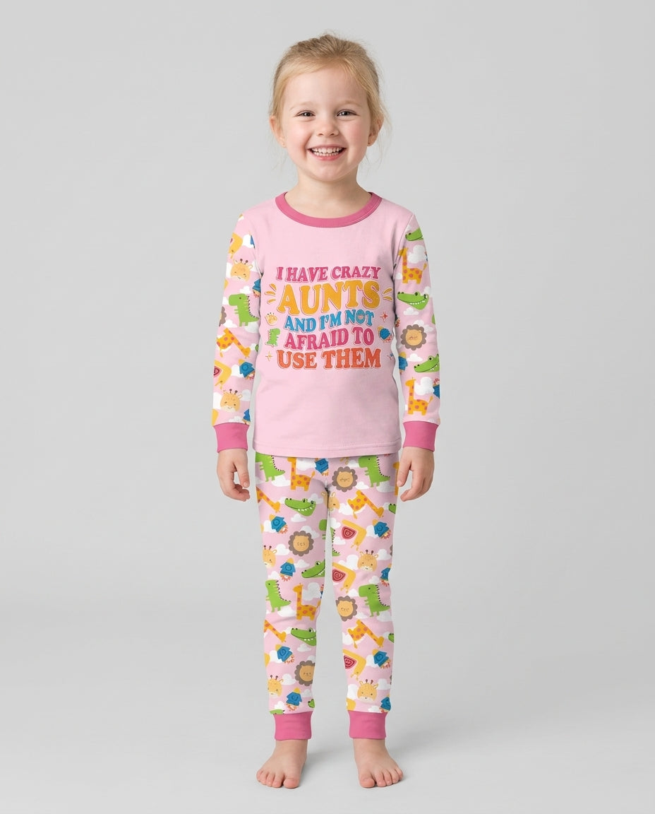 I Have Crazy Aunts Bamboo Two Piece Long Sleeve Pajama Set