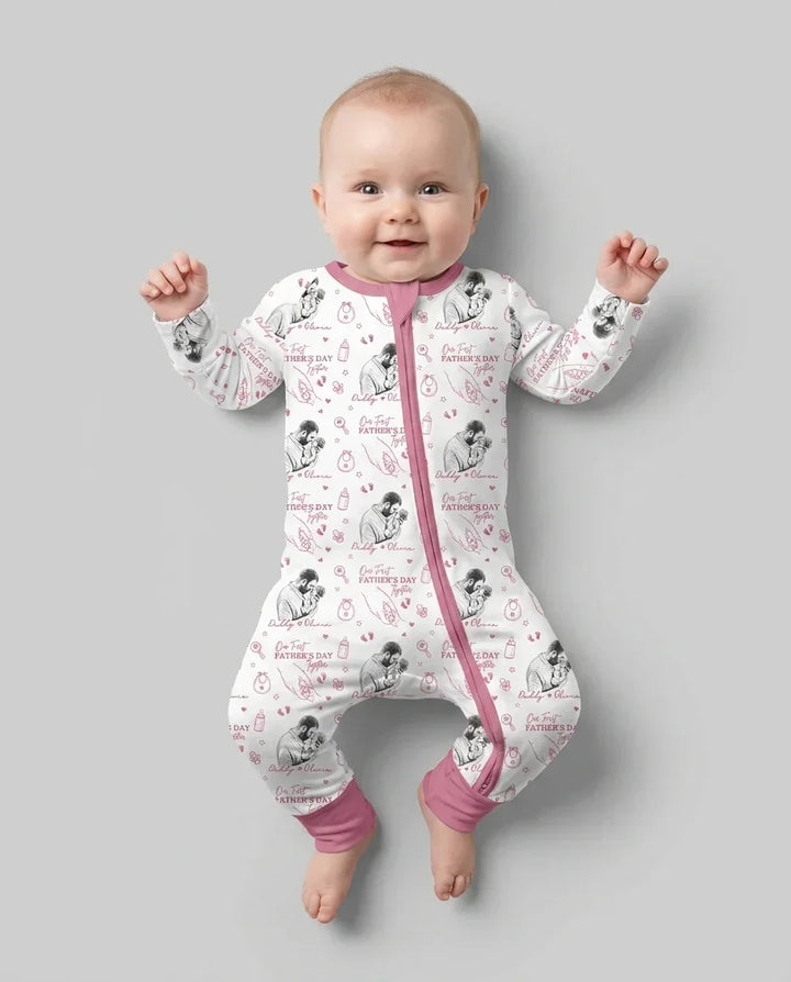 Custom Photo Our First Father's Day Together Bamboo Convertible Zippy