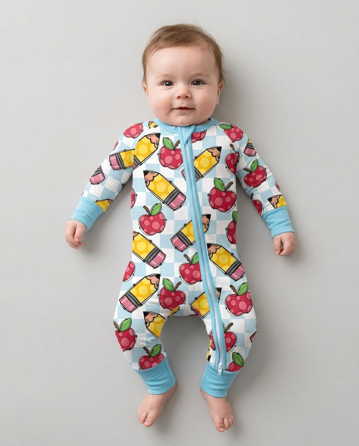 Checkered Apple Scribbles Bamboo Convertible Zippy