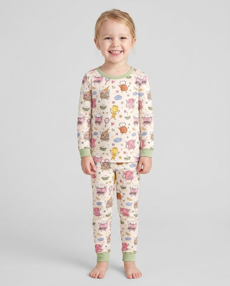 Template Bamboo Two Piece Long Sleeve Pyjamas Set