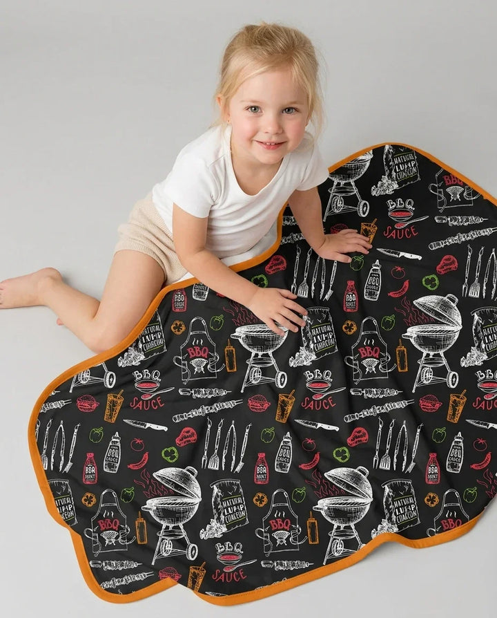 Backyard BBQ Party Family Matching Bamboo Blanket