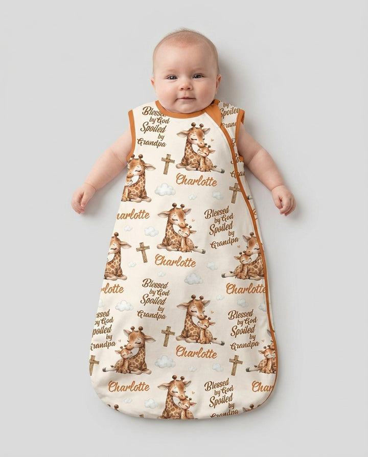 Custom Name Blessed By God Spoiled By Grandma Bamboo Sleep Bag