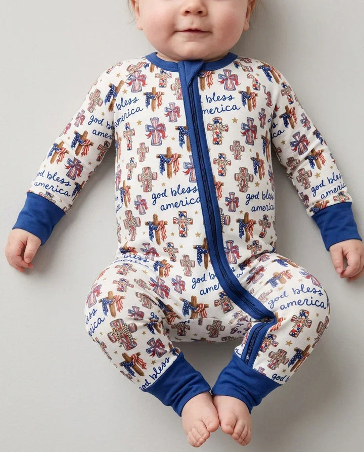God Bless America Family Matching Bamboo Convertible Zippy