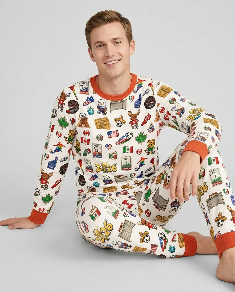 Soccer Cup 2026 Family Matching Bamboo Men's Pajama Set