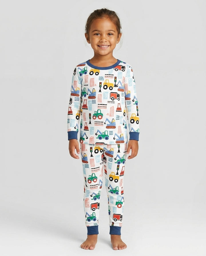 Little Builders Bamboo Two Piece Long Sleeve Pajama Set