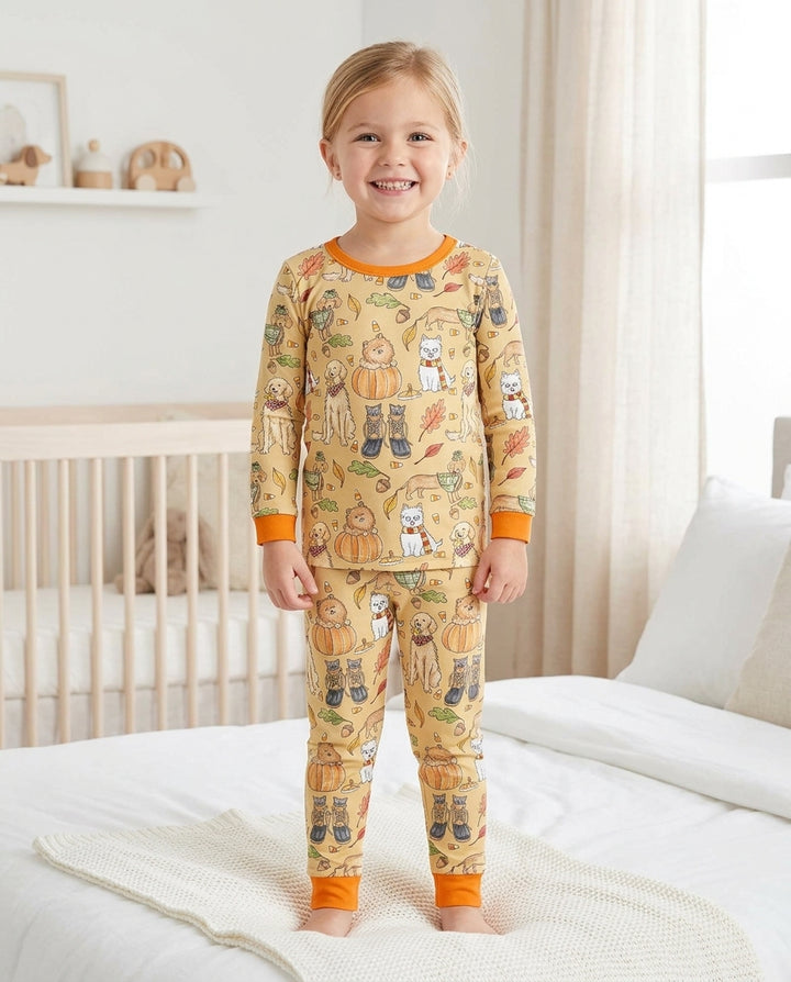 Autumn Paws Bamboo Two Piece Long Sleeve Pajama Set