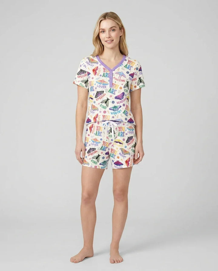 Proud Wings Family Matching Bamboo Women Short Sleeve Short Pajama Set