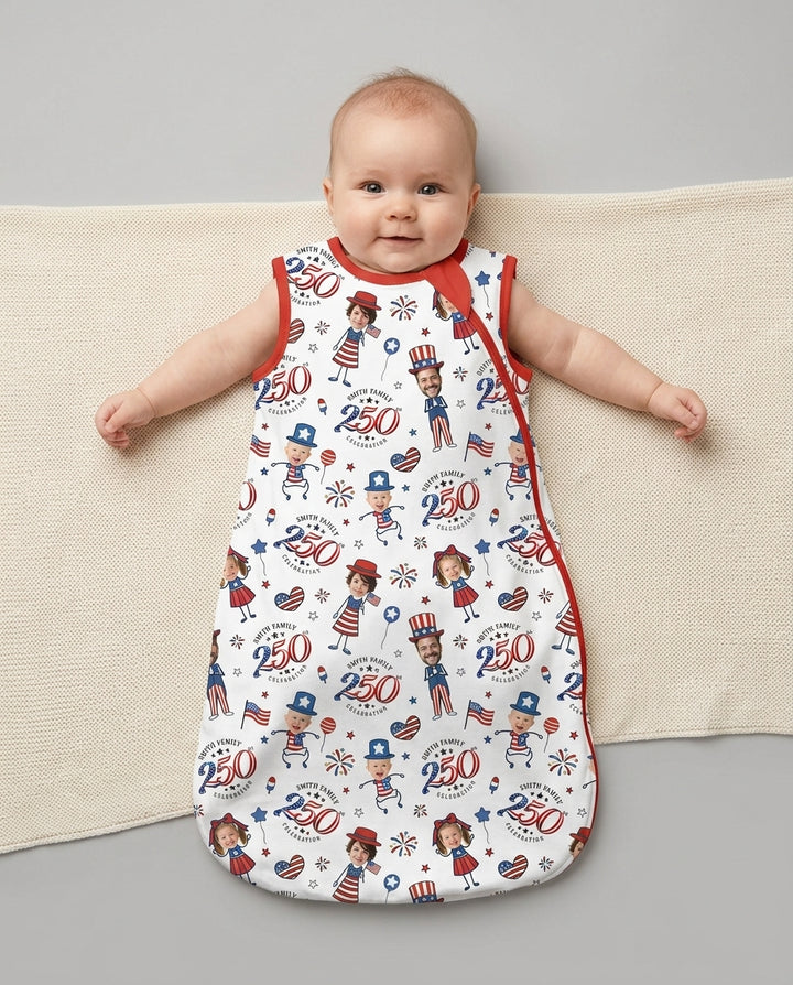 Custom Photo Smith Family Celebration Bamboo Blanket
