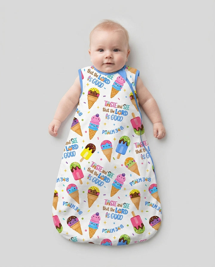 Jesus Summer Ice Cream Taste and See That The Lord Is Good Bamboo Sleep Bag