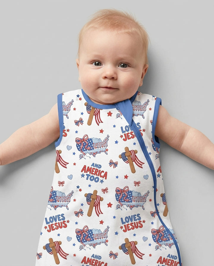 Loves Jesus And America Too Bamboo Sleep Bag