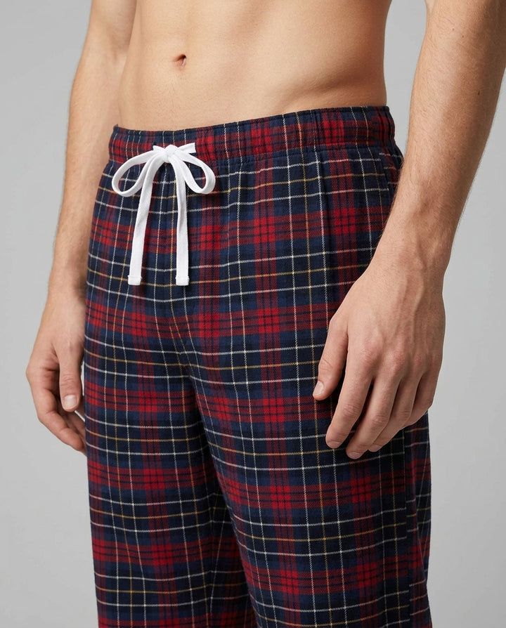 Custom Name North Pole Plaid Bamboo Men's Pajama Set