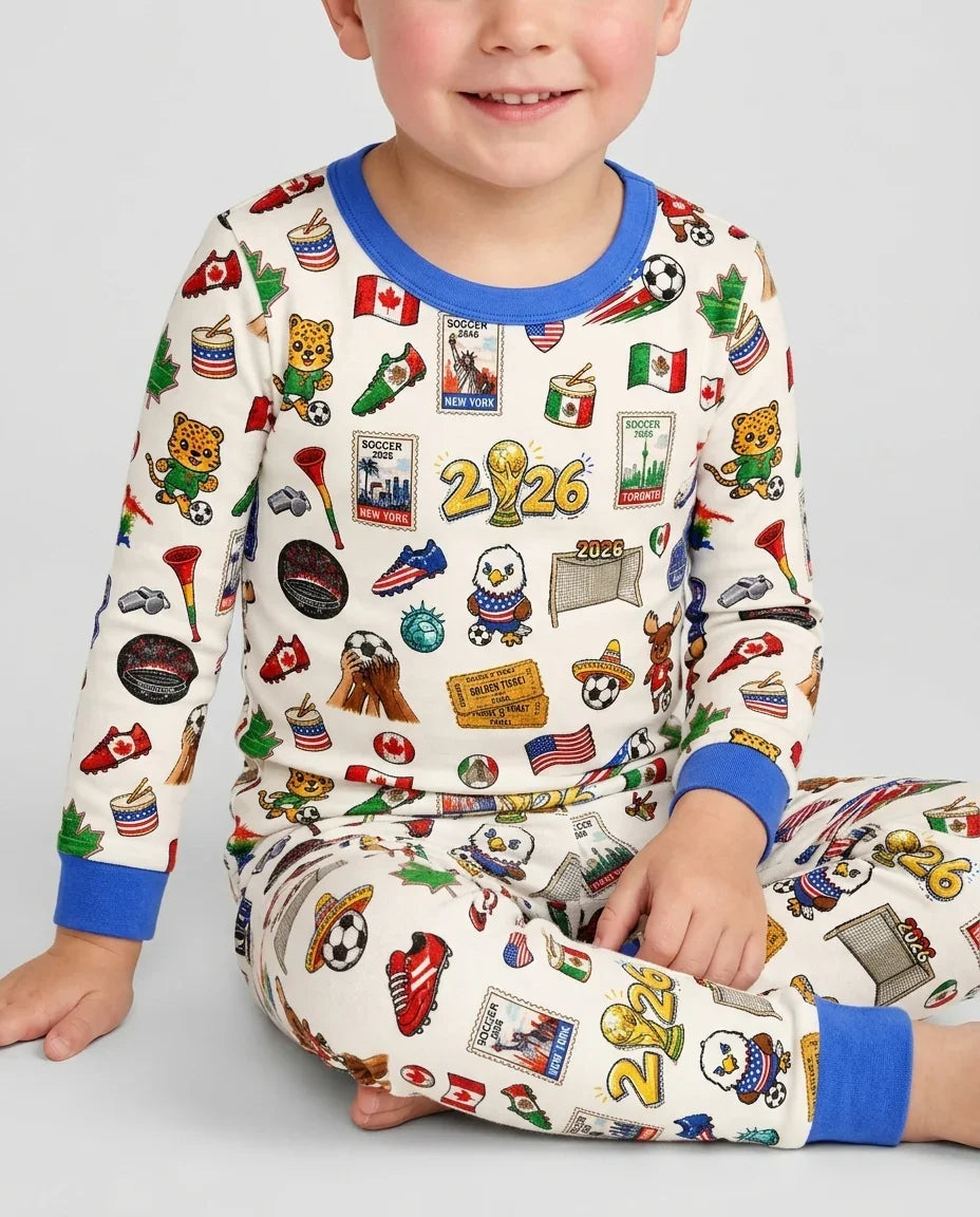 Soccer Cup 2026 Bamboo Two Piece Long Sleeve Pajama Set
