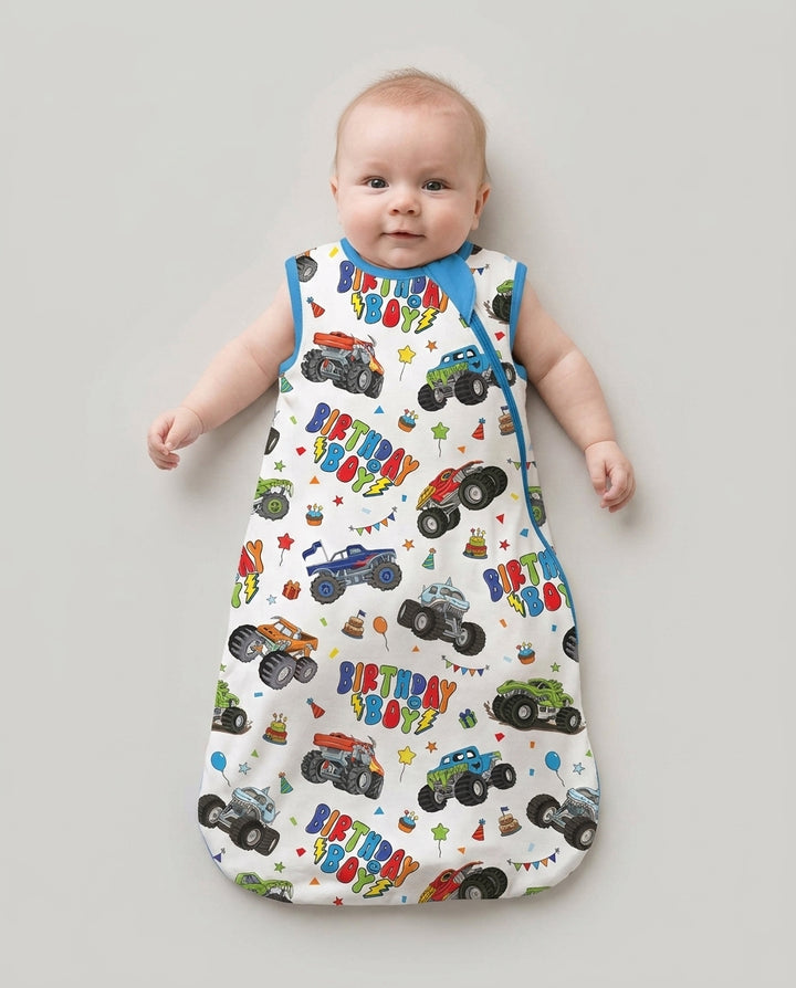 Monster Truck Birthday Boy Bamboo Sleep Bag