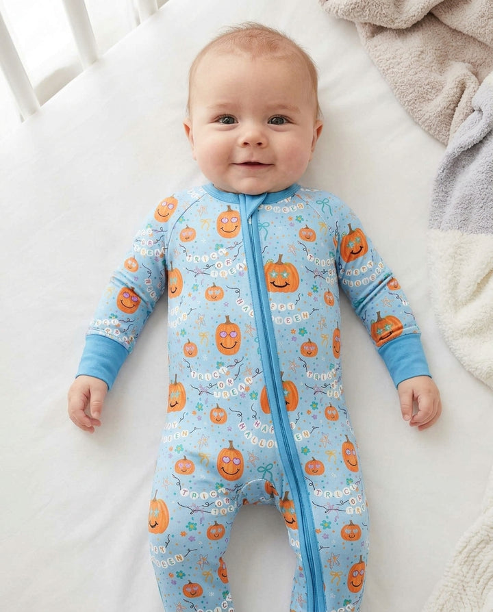 Groovy Trick or Treat Pumpkin Bamboo Convertible Zippy