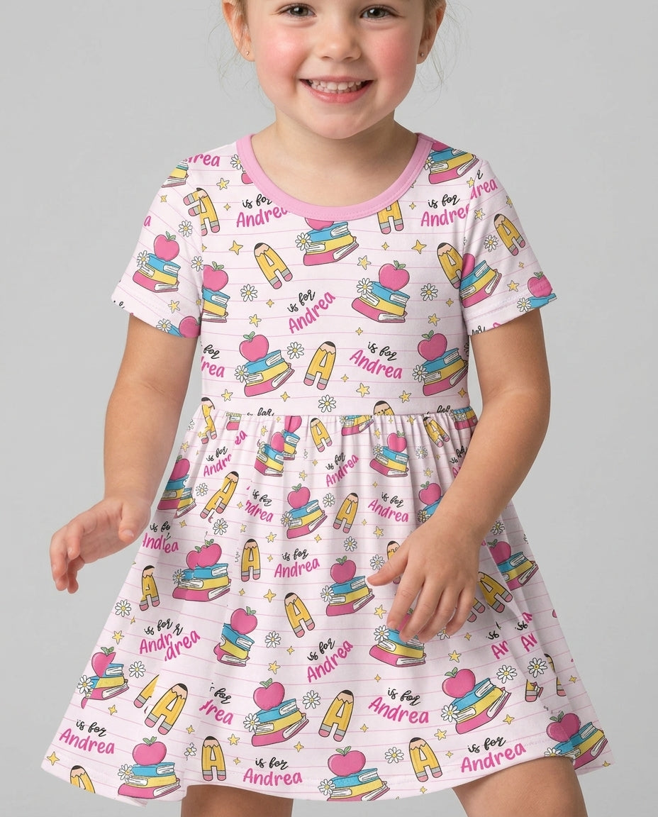 First Day of School Bamboo Twirl Dress