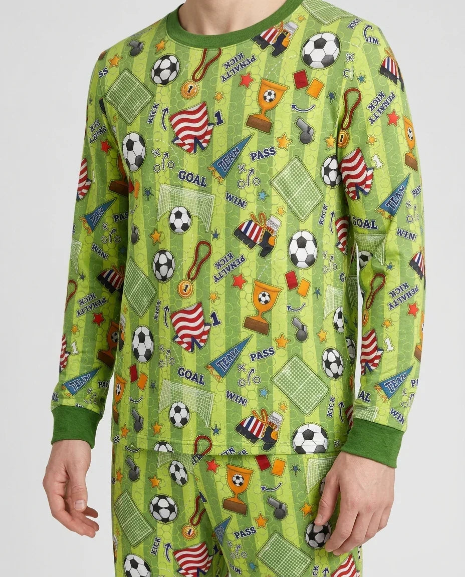 I Love Sports Soccer Bamboo Men's Pajama Set