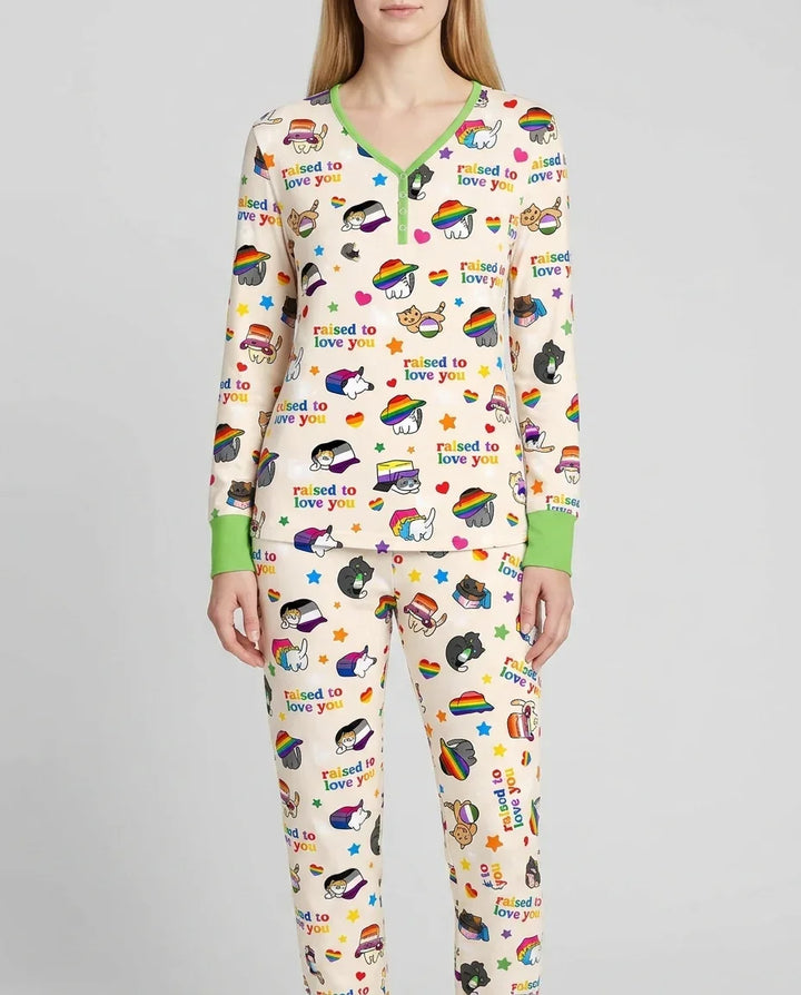Rainbow Paws Family Matching Bamboo Women Pajama Set