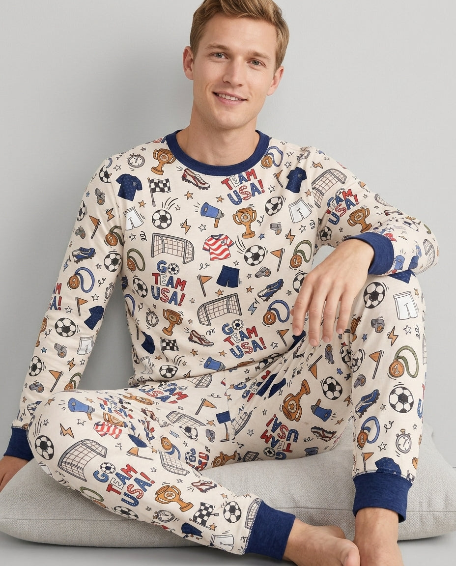 Soccer Go Team USA Bamboo Men's Pajama Set