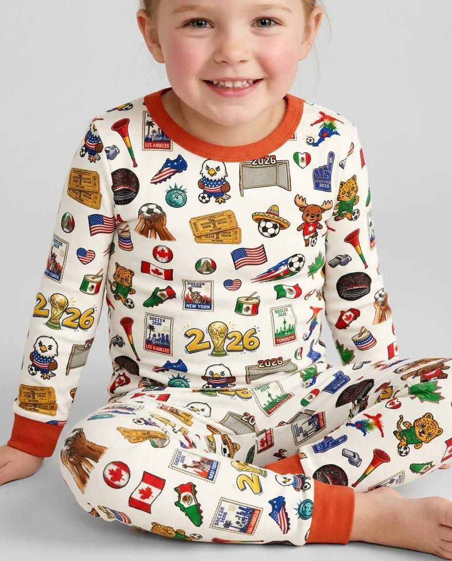 Soccer Cup 2026 Bamboo Two Piece Long Sleeve Pajama Set