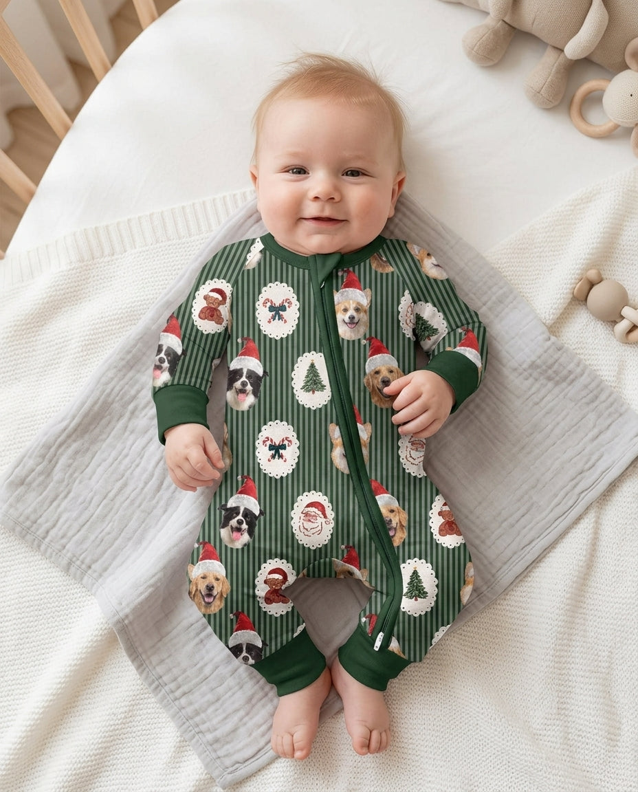 Custom Pet Face Christmas Cameo Bamboo Convertible Zippy