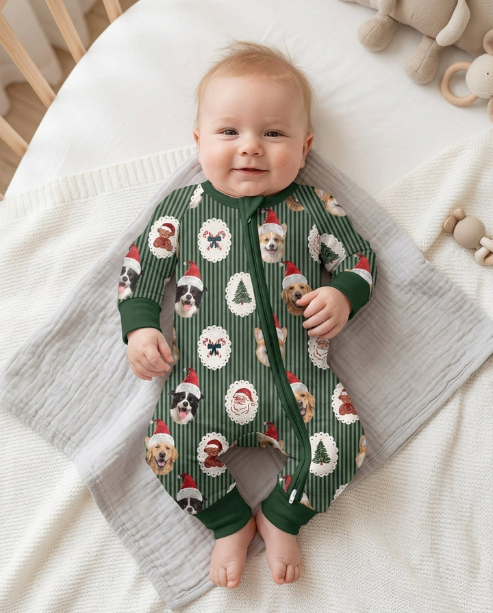 Custom Pet Face Christmas Cameo Bamboo Convertible Zippy