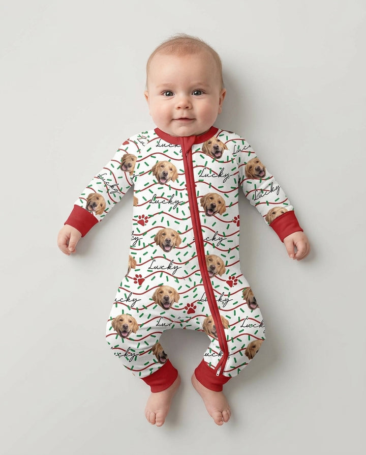 Custom Pet Photo Christmas Sprinkles Bamboo Convertible Zippy