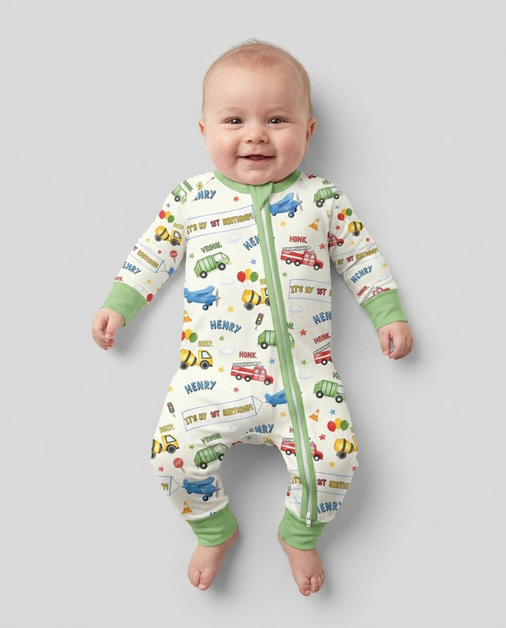 Personalized Transportation Birthday Bamboo Convertible Zippy