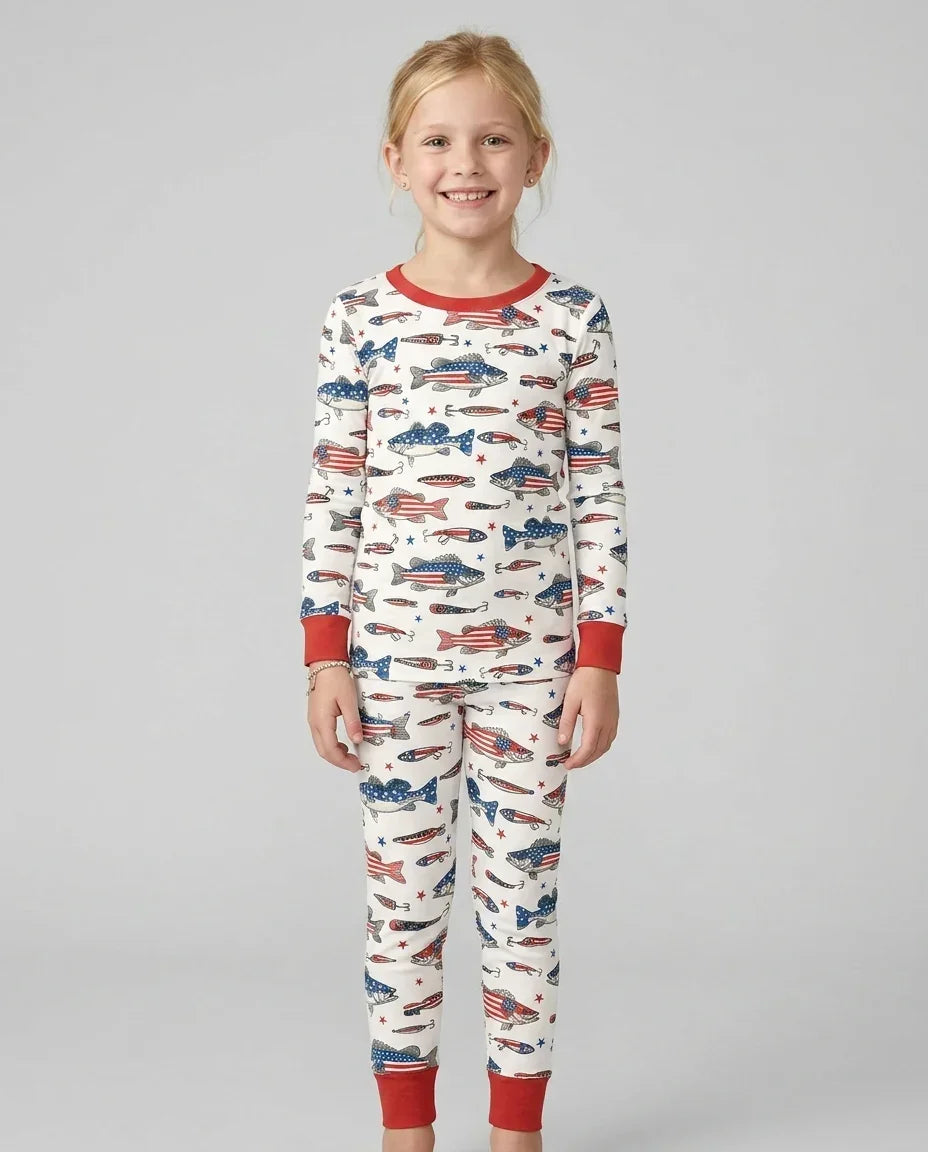 Hooked On Freedom Bamboo Two Piece Long Sleeve Pajama Set